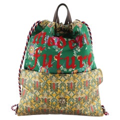 Gucci Drawstring Backpack Brocade Larg