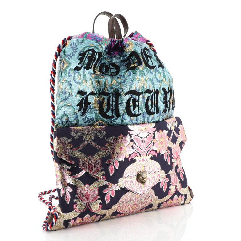 Gucci Drawstring Backpack Brocade Large at 1stDibs