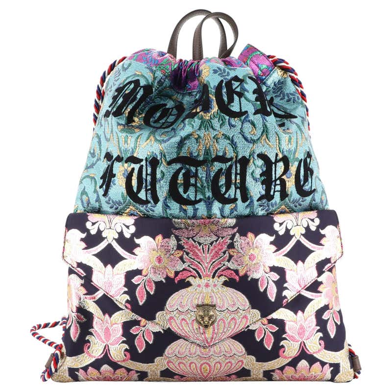 Gucci Drawstring Backpack Brocade Large at 1stDibs