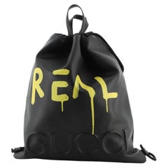 Gucci Drawstring Backpack GucciGhost Leather Large