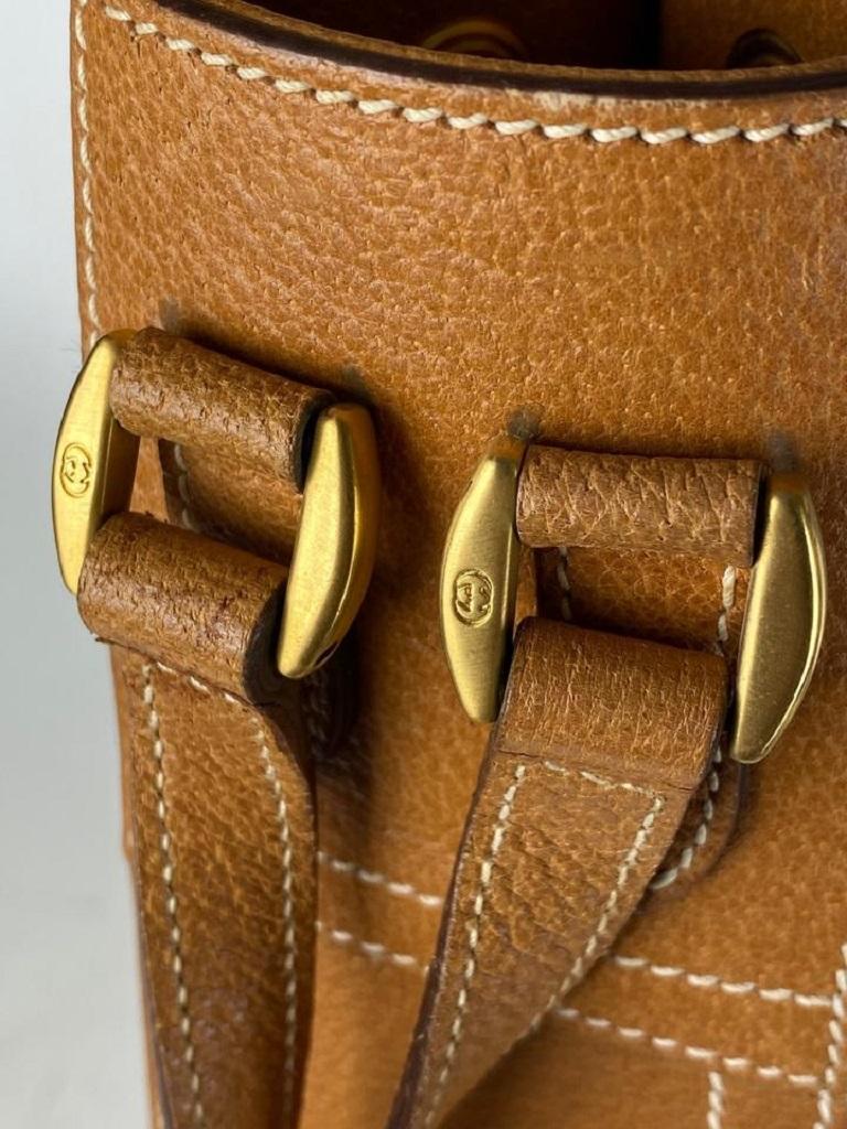 Women's Gucci Drawstring Belt Strap 21ga62 Beige Canvas Shoulder Bag For Sale