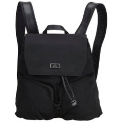 Gucci Drawstring Double Pocket 870582 Black Nylon Backpack