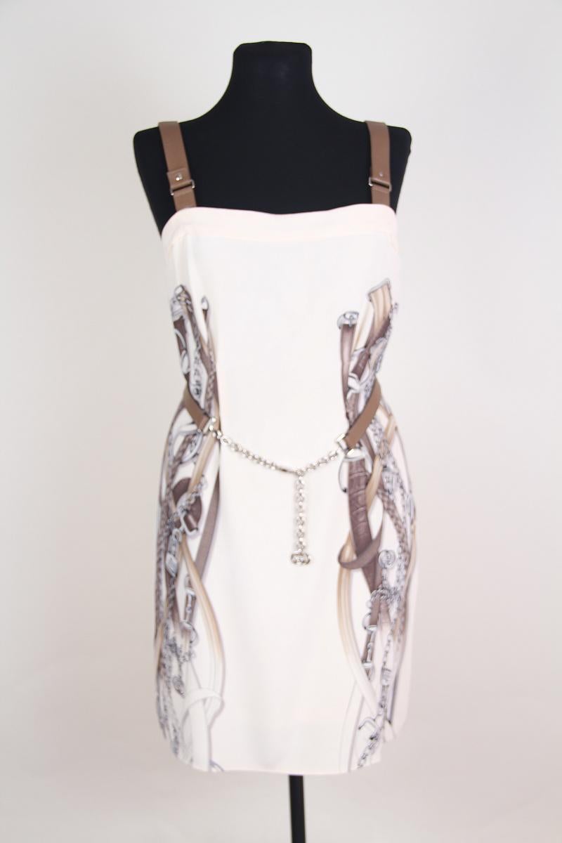 Gucci Kleid Cruise 2011 Sattlerei Print / Hochzeitskleid Kette Printed Silk im Angebot 1
