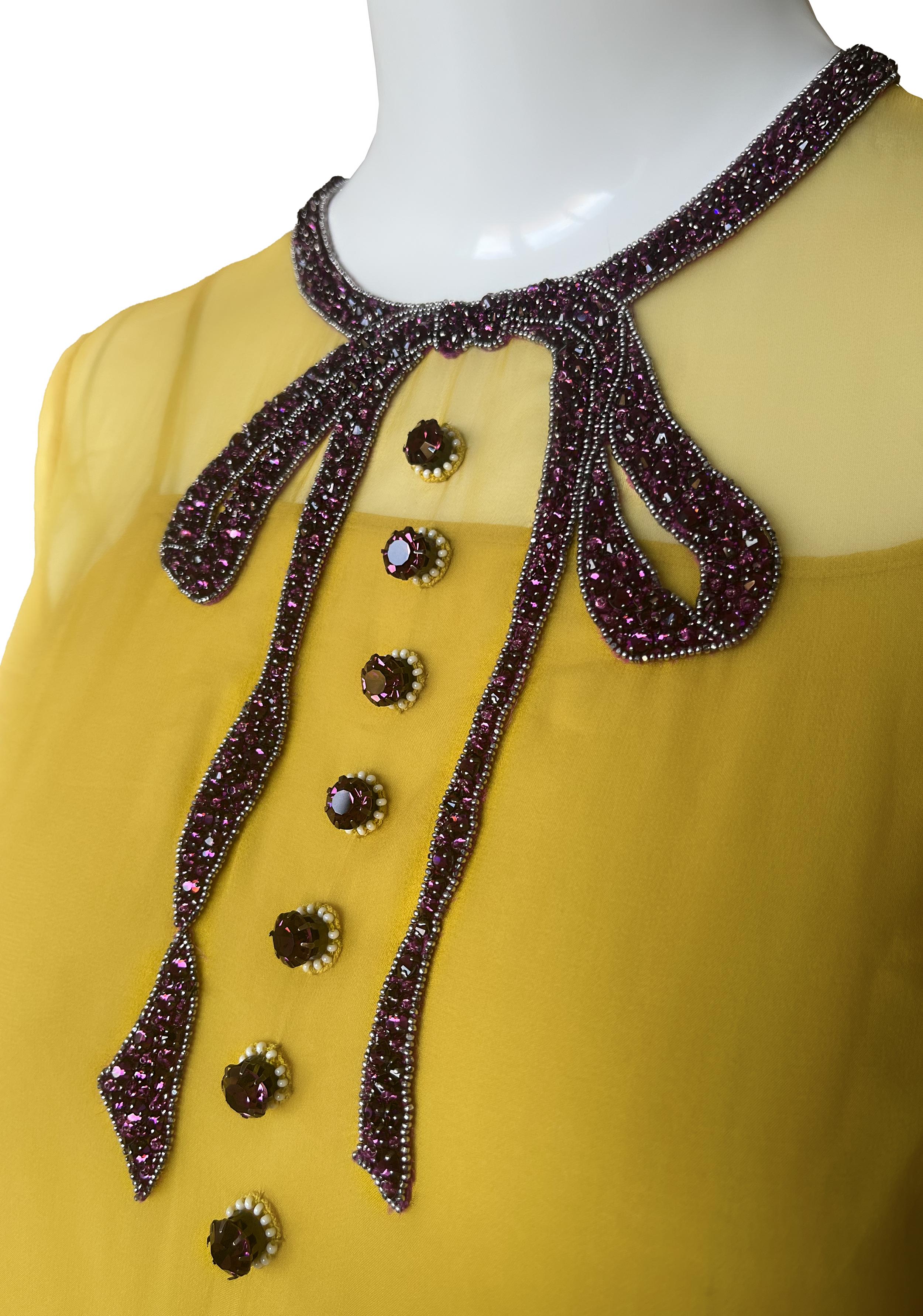 Gucci Abendkleid Iconic 2016 Kollektion Seidenverzierung Ikonisches Kleid  (Braun) im Angebot