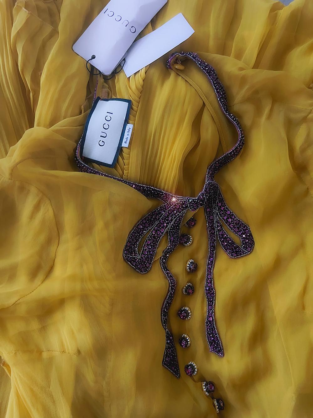 Gucci Abendkleid Iconic 2016 Kollektion Seidenverzierung Ikonisches Kleid  im Angebot 2