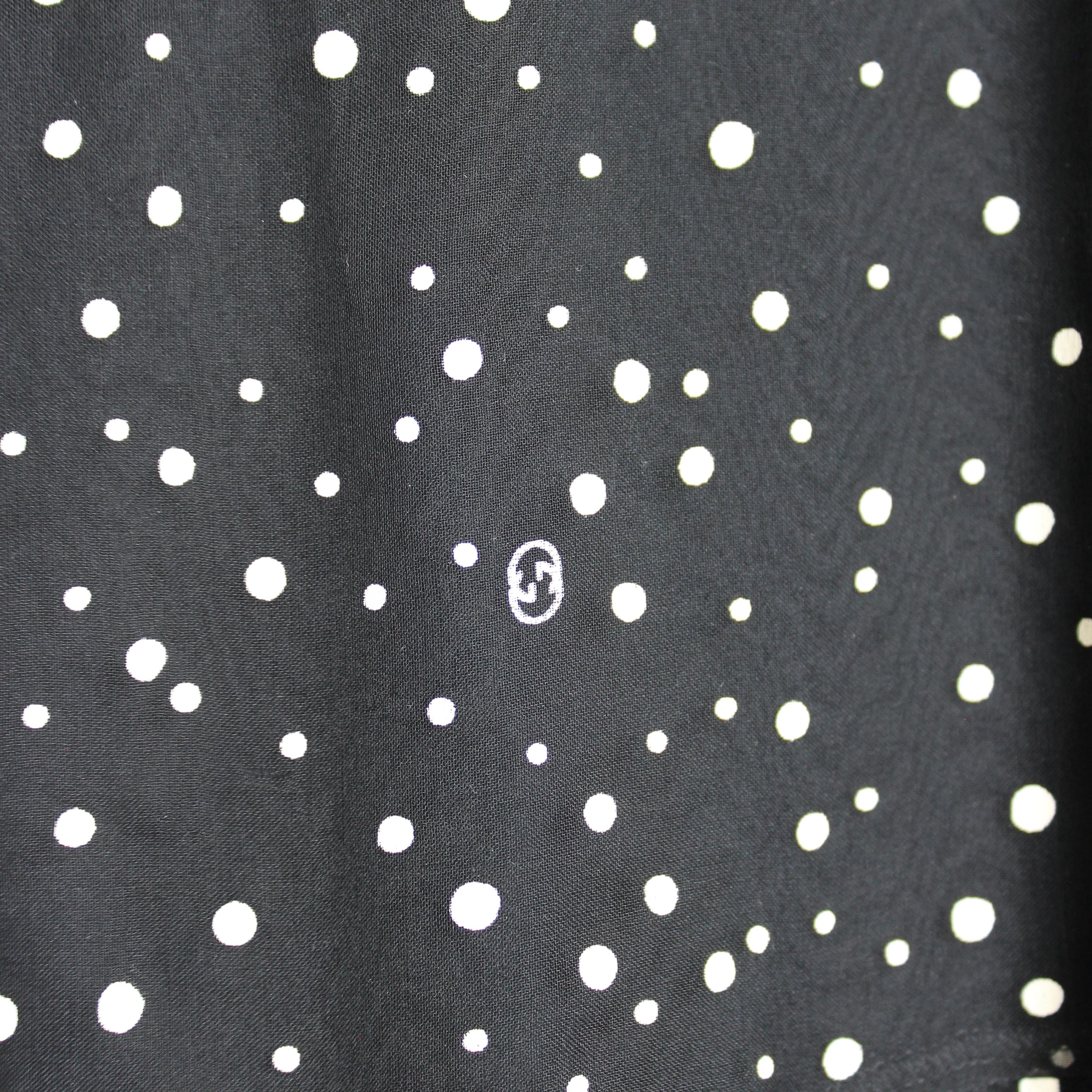 Women's Gucci Dress F/W 2011 Runway Silk Polka Dot Chiffon GG Logo Flutter Skirt Sz 44 For Sale