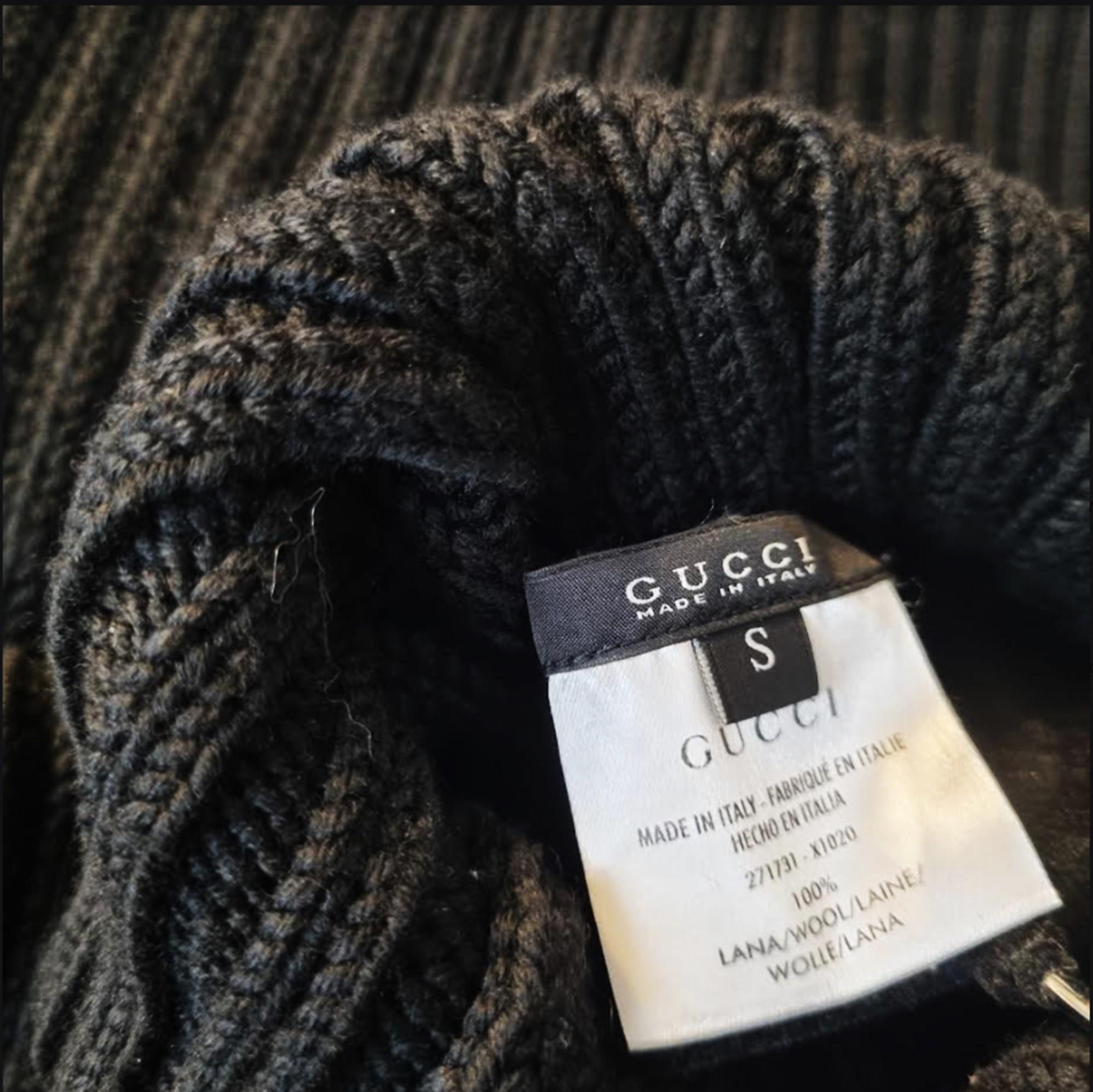 Gucci Dress Mini Black Soft Knit Maxi S In Excellent Condition For Sale In PARIS, FR