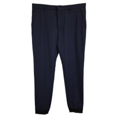 Pantalones de vestir de Gucci con bajo elástico, de lana azul marino