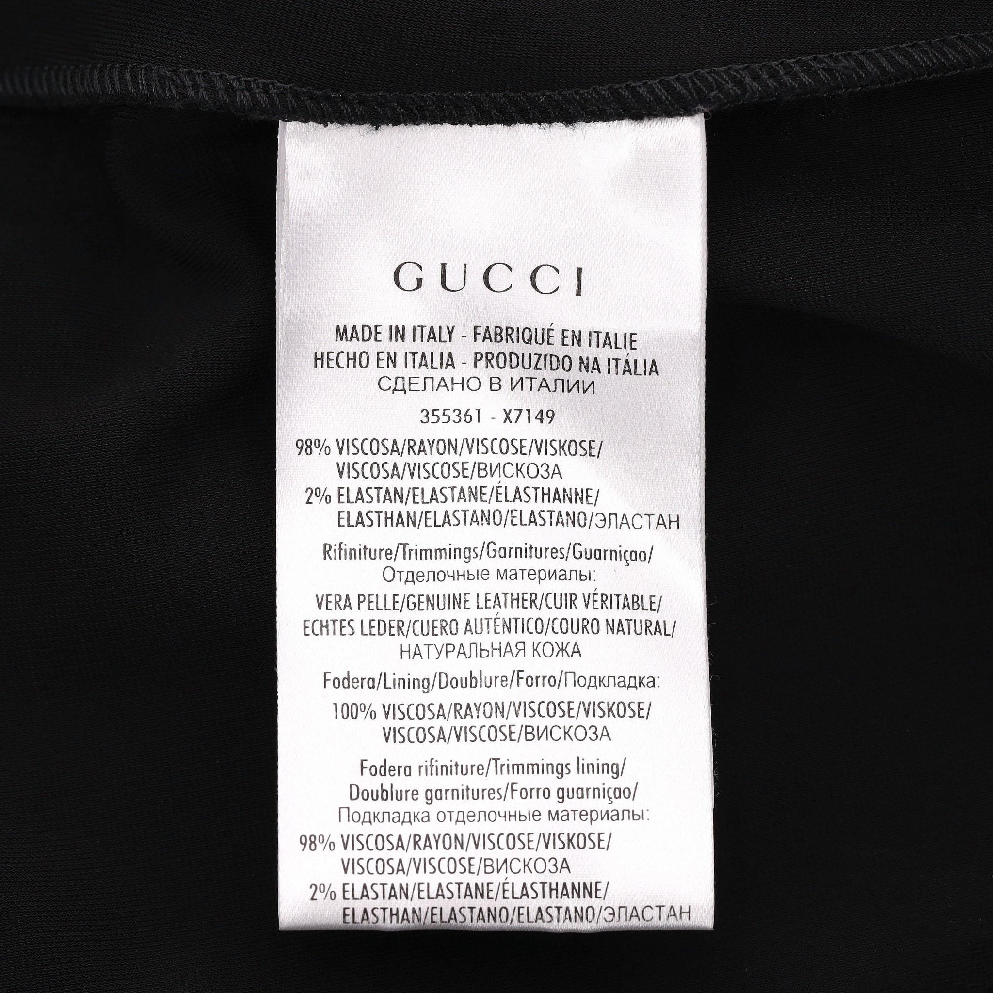 Gucci Dress With Leather Trim With Low V Neck Rear 2