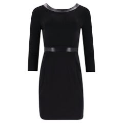 Gucci Dress With Leather Trim With Low V Neck Rear