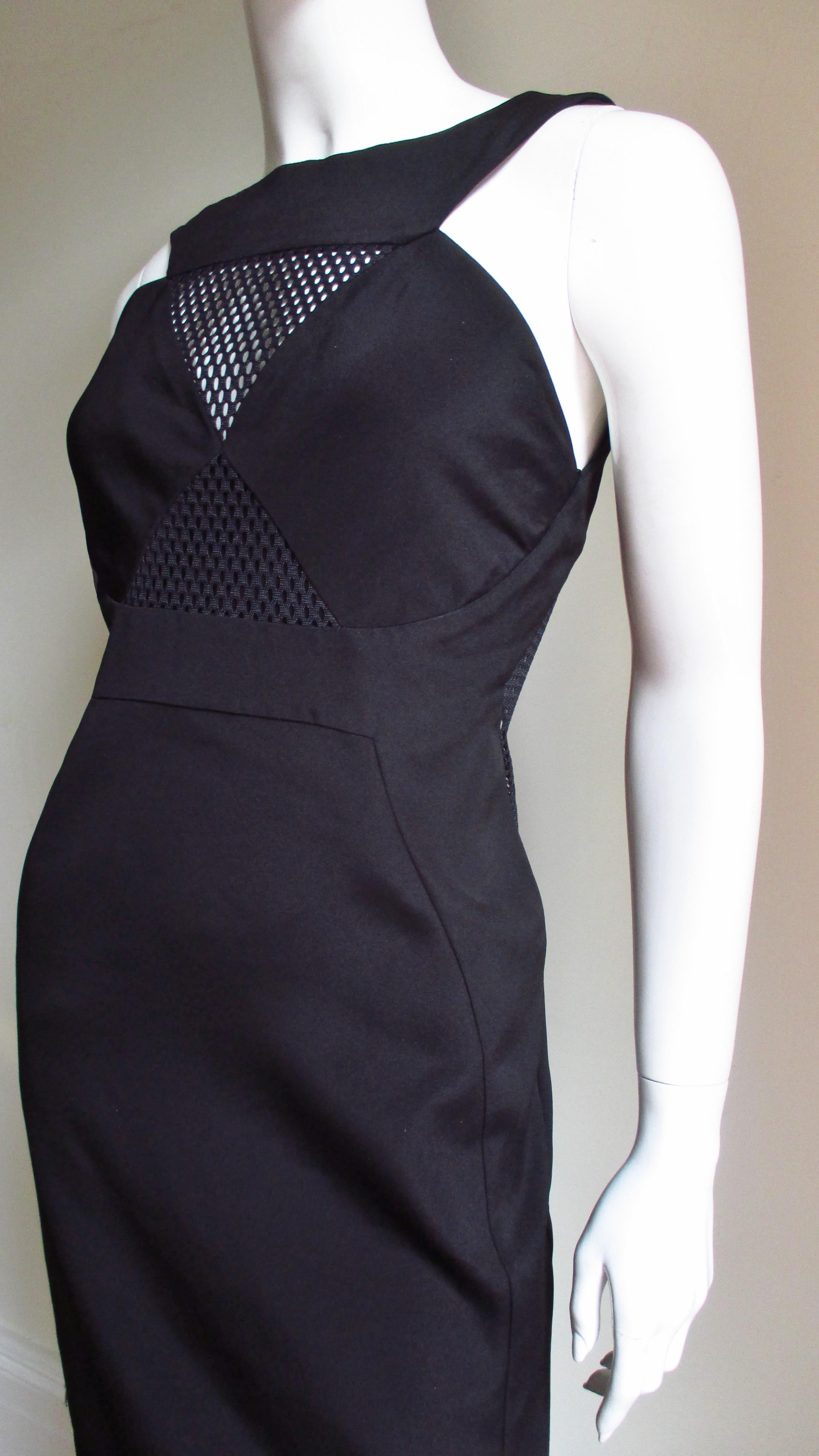 Donna Gucci Vestito Bodycon senza schiena con tagli a rete in vendita