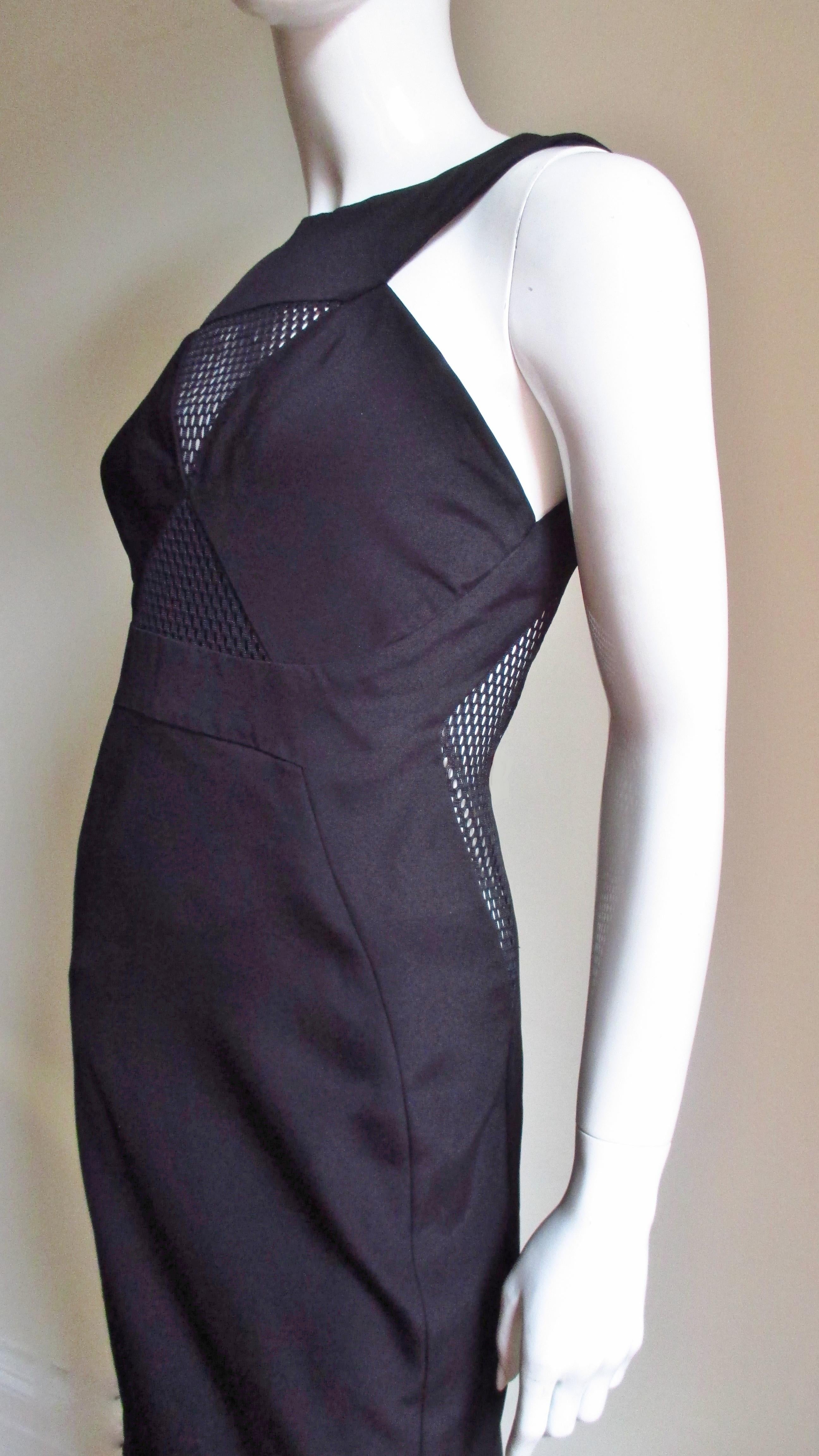 Black Gucci Bodycon Backless Dress with Net Cut outs For Sale