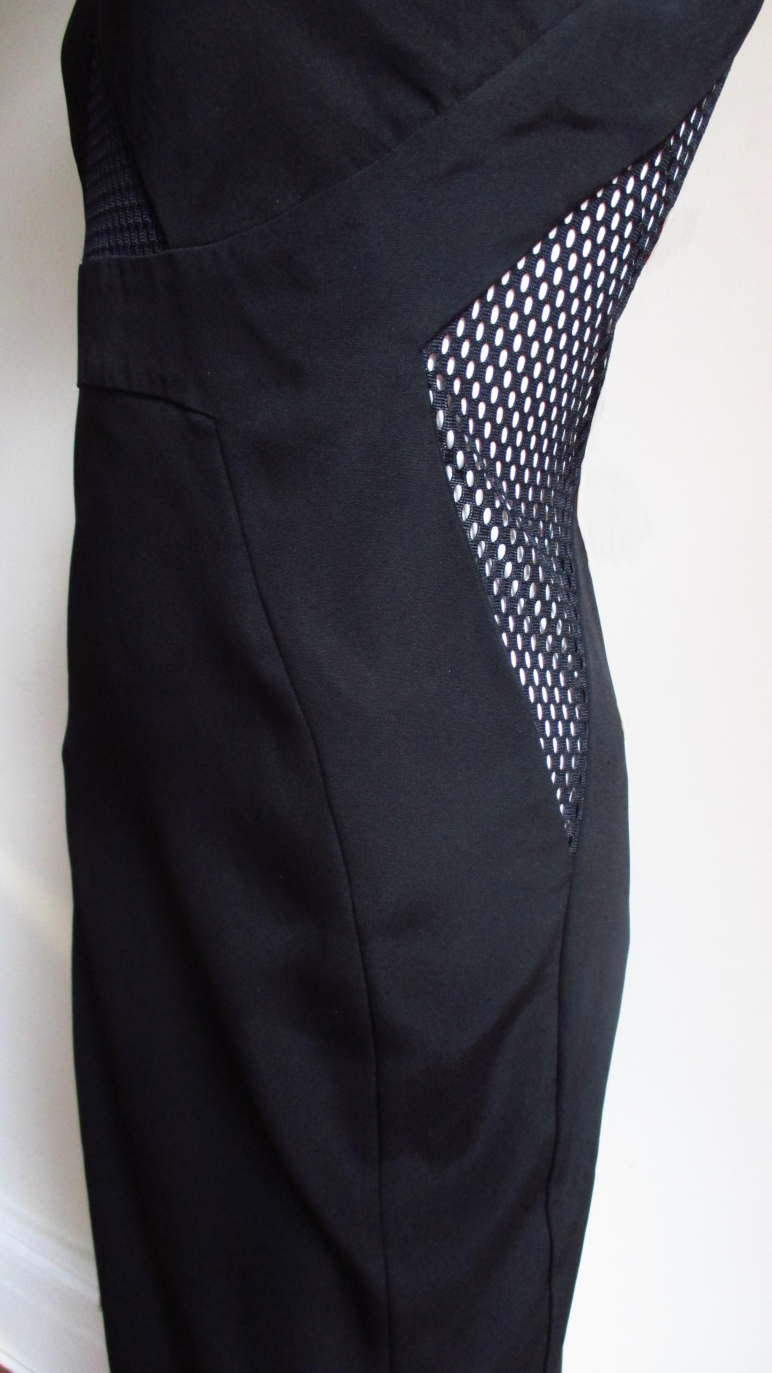 Gucci Bodycon Backless Dress with Net Cut outs In Excellent Condition For Sale In Water Mill, NY