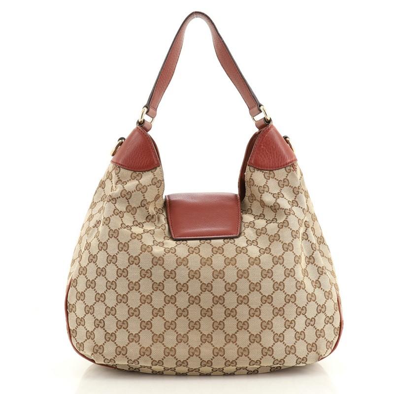 Brown Gucci Dressage Hobo GG Canvas