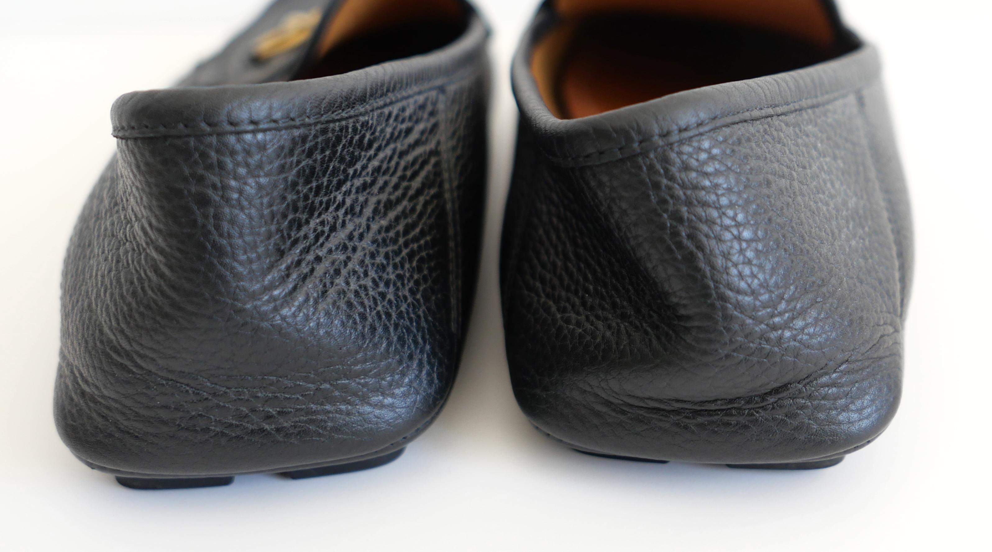 Noir Gucci Driver Horsebit Loafers Shoes en vente