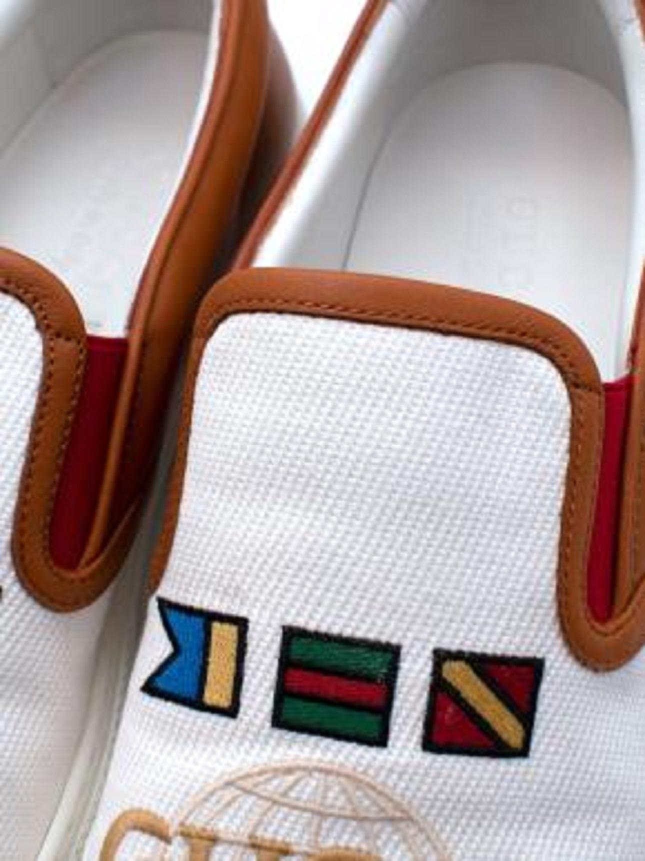 Gucci Dublin Worldwide Flag SlipOn Sneakers For Sale at 1stDibs
