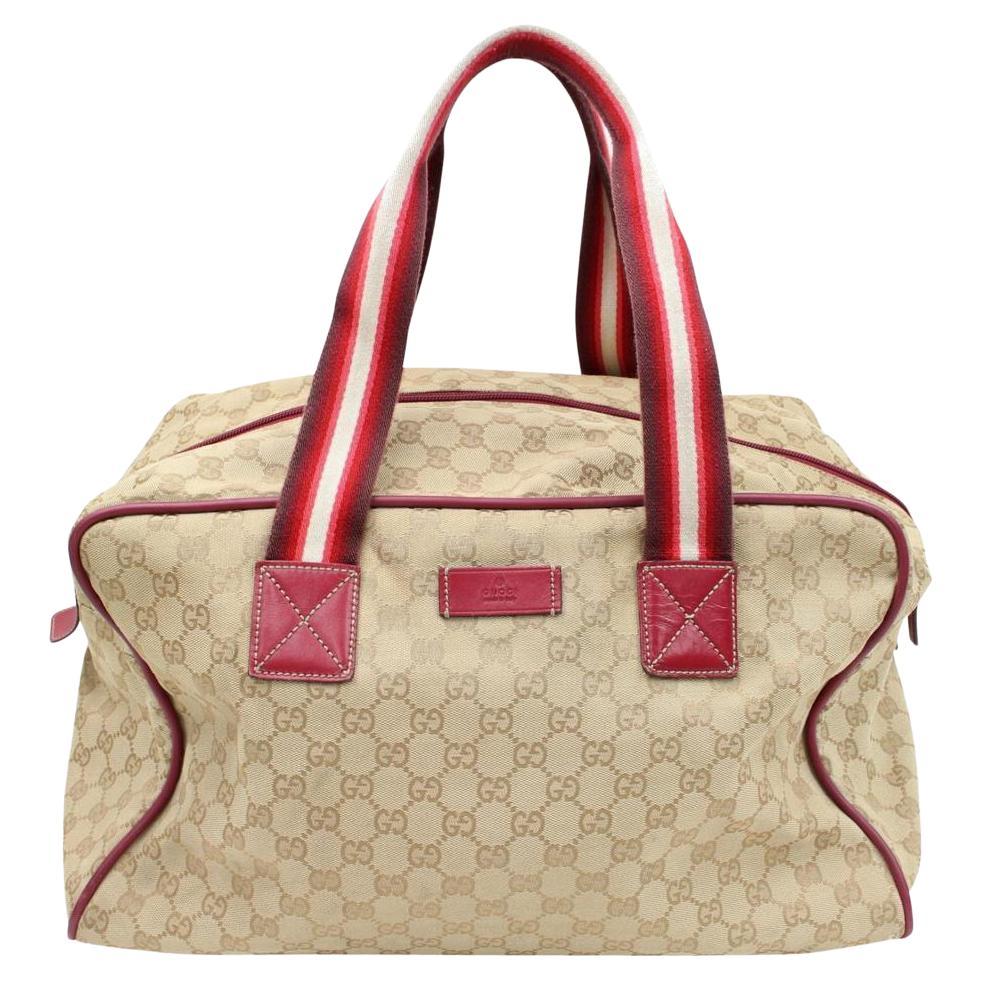 Gucci Duffle \\web Gg Monogram Carry On 866519 Beige Canvas Weekend/Travel Bag