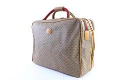 Gucci Duffle Web Monogram Suitcase 224269 Beige Leather Weekend/Travel Bag