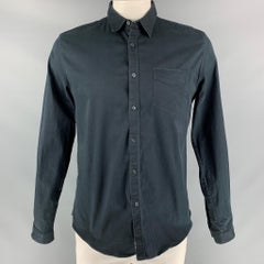 GUCCI Duke Size L Black Twill Button Down Long Sleeve Shirt