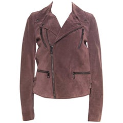 Gucci Dull Purple Suede Biker Jacket S