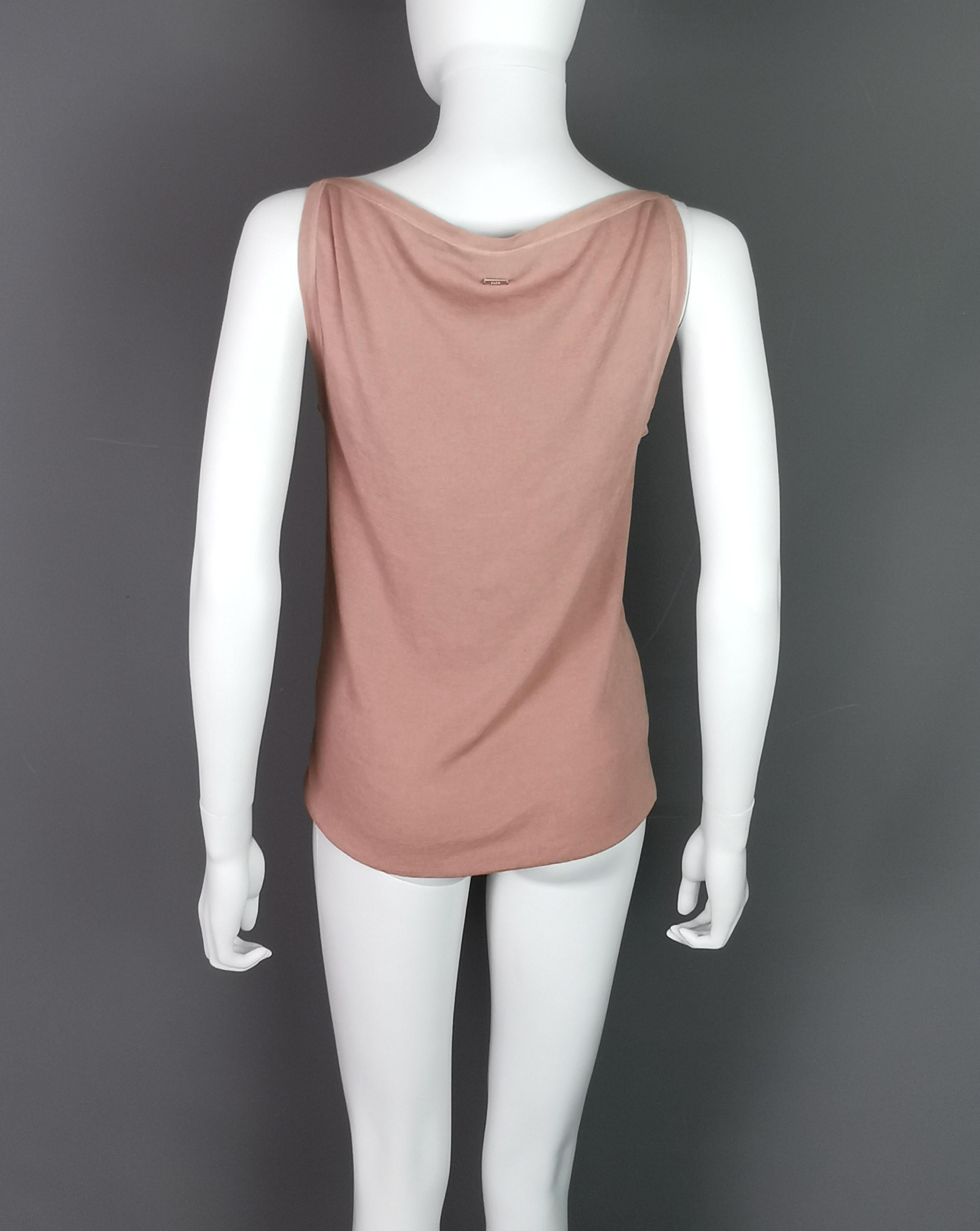 Beige Gucci Dusky pink tank top, Silk blend  For Sale