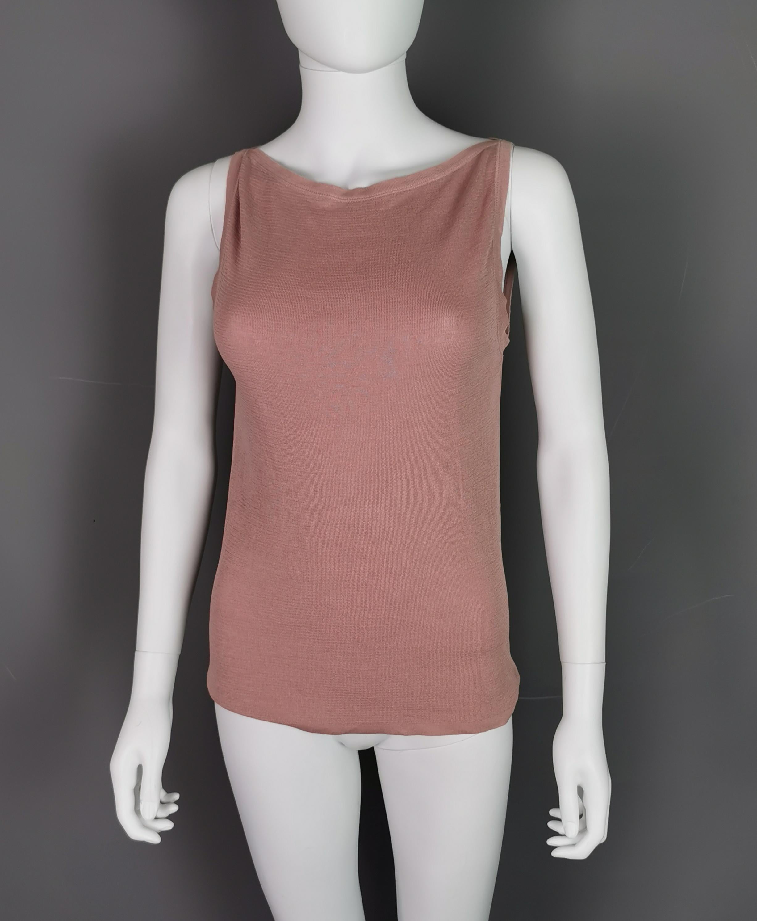 Gucci Dusky pink tank top, Silk blend  For Sale 1