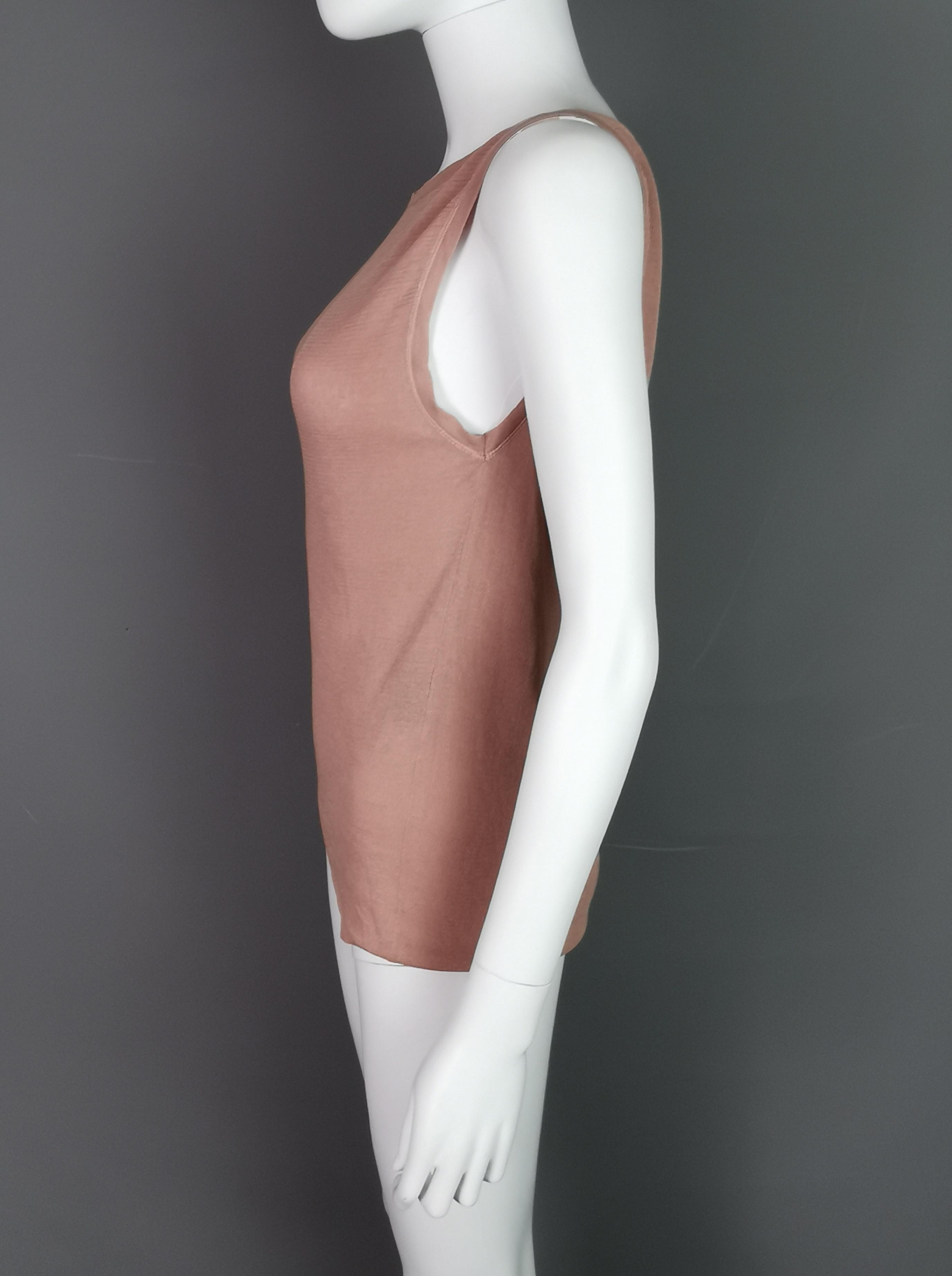 Gucci Dusky pink tank top, Silk blend For Sale 2