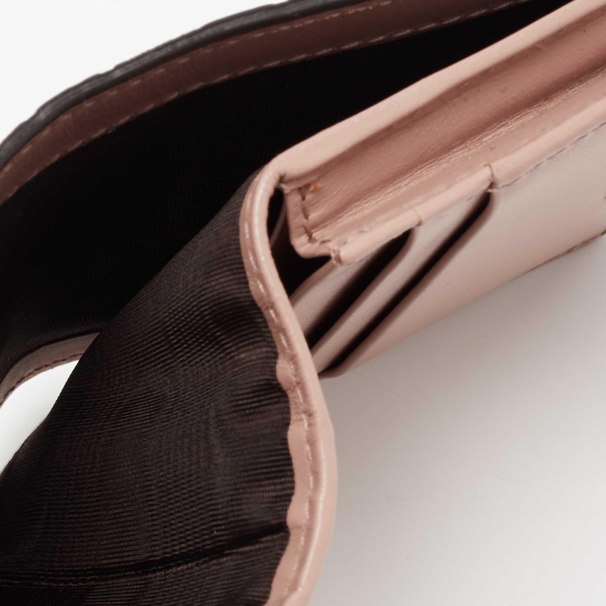 Women's Gucci Dusty Pink Guccissima Leather Bow Card Case