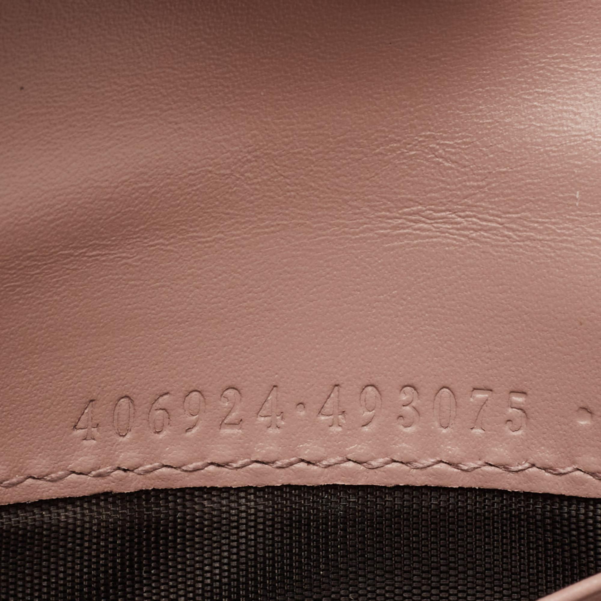 Gucci Dusty Pink Guccissima Leather Bow Card Case 3