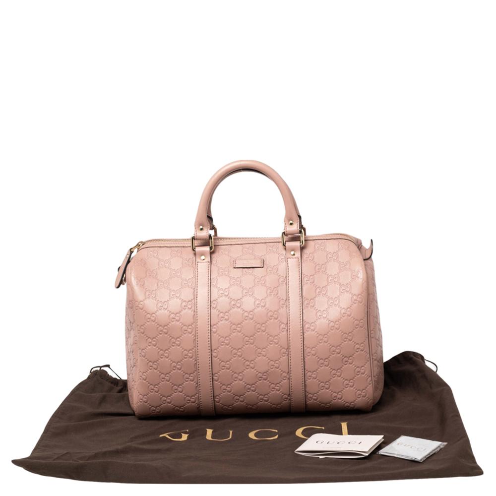 Gucci Dusty Pink Guccissima Leather Medium Joy Boston Bag 4