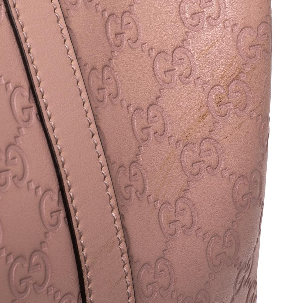 Beige Gucci Dusty Pink Guccissima Leather Medium Joy Boston Bag