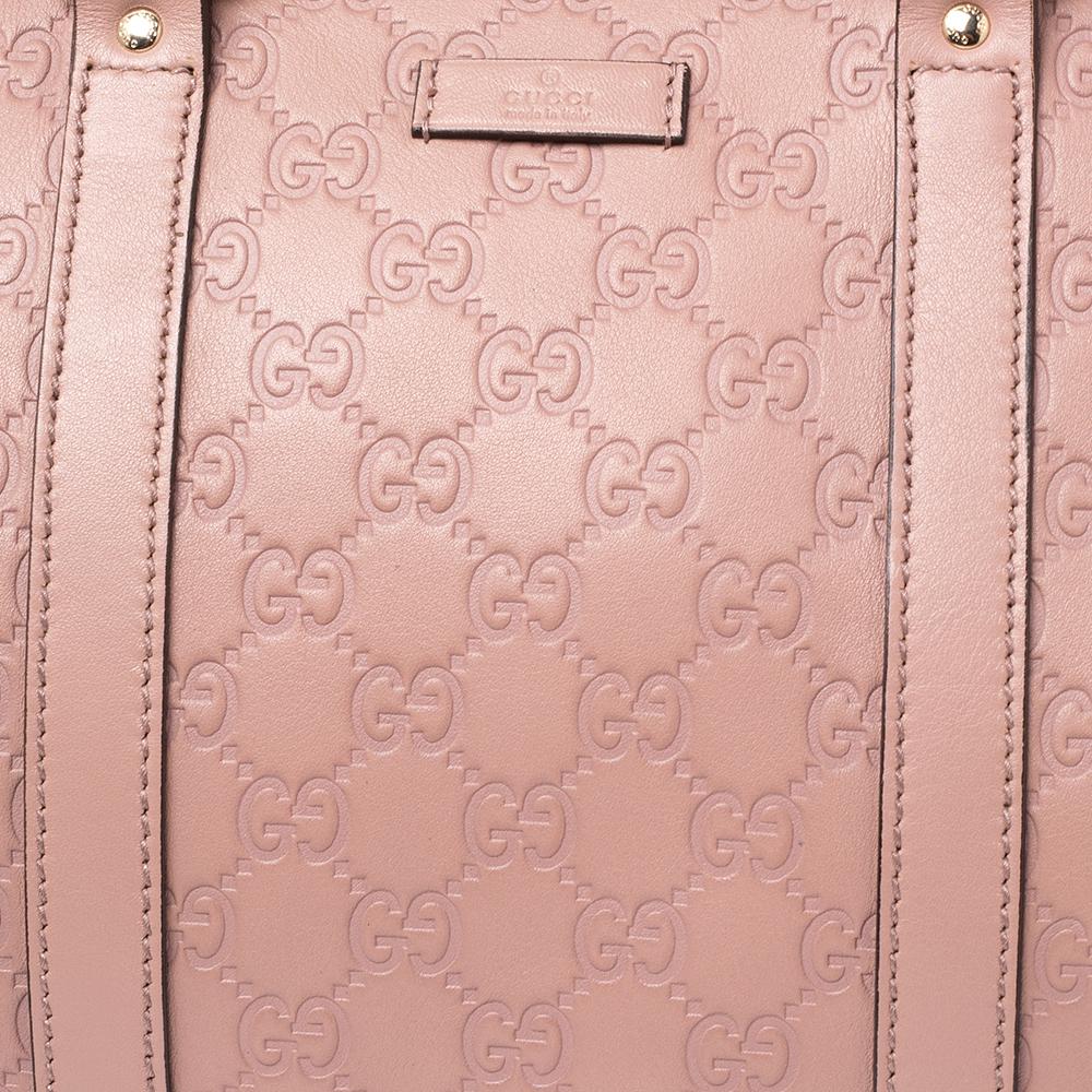 Gucci Dusty Pink Guccissima Leather Medium Joy Boston Bag In Excellent Condition In Dubai, Al Qouz 2