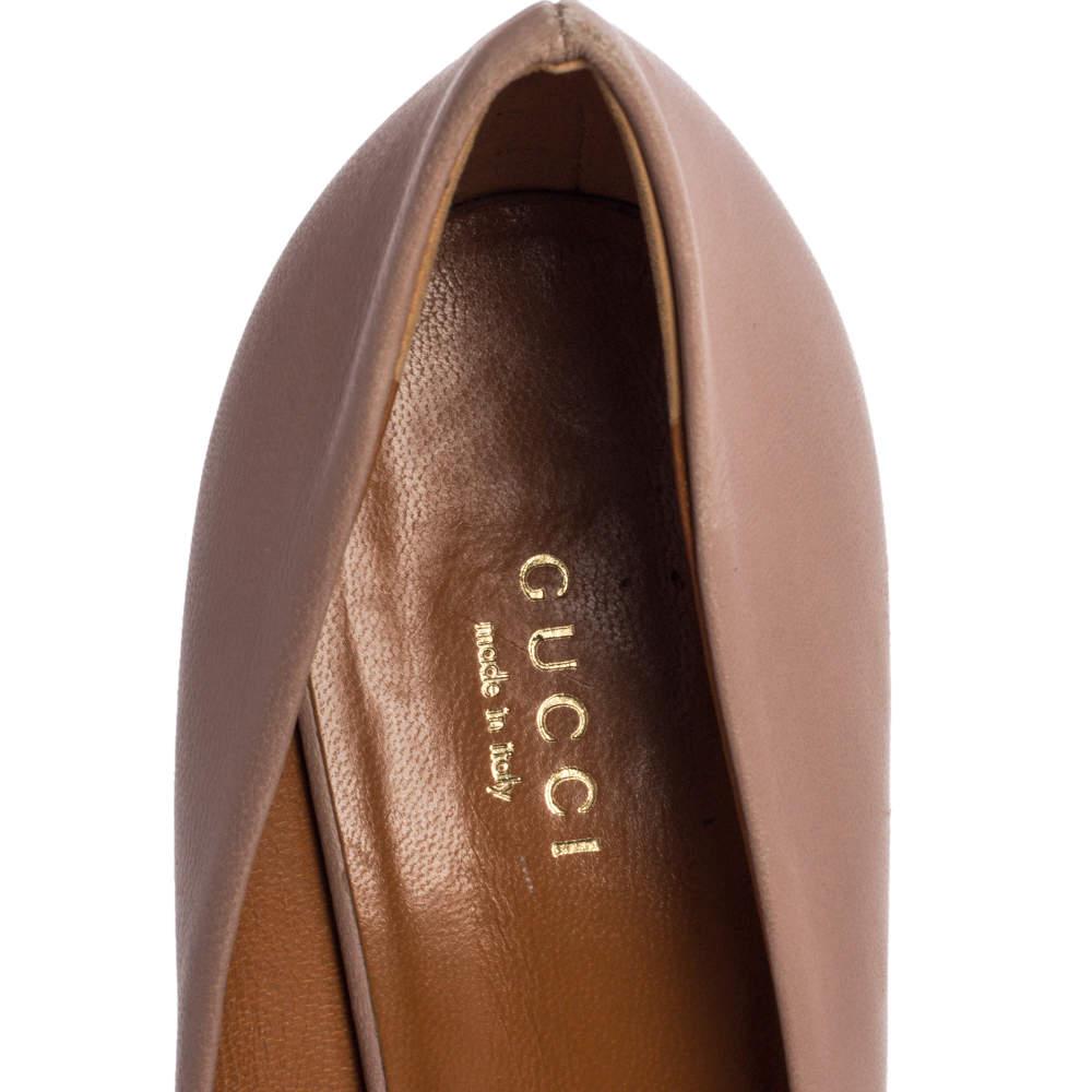 Gucci Dusty Pink Leather Betty Peep Toe Pumps Size 39 2