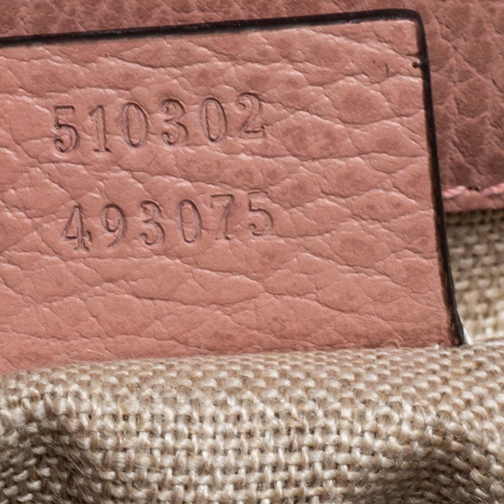 Gucci Dusty Pink Leather Dollar Interlocking G Top Handle Bag 2