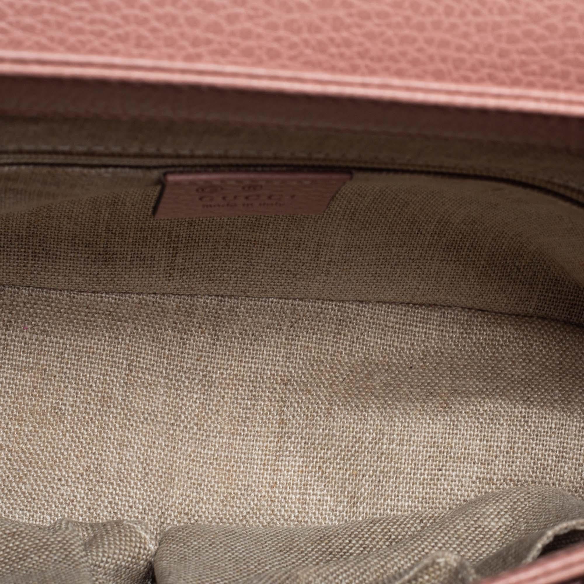 Gucci Dusty Pink Leather Dollar Interlocking G Top Handle Bag 3