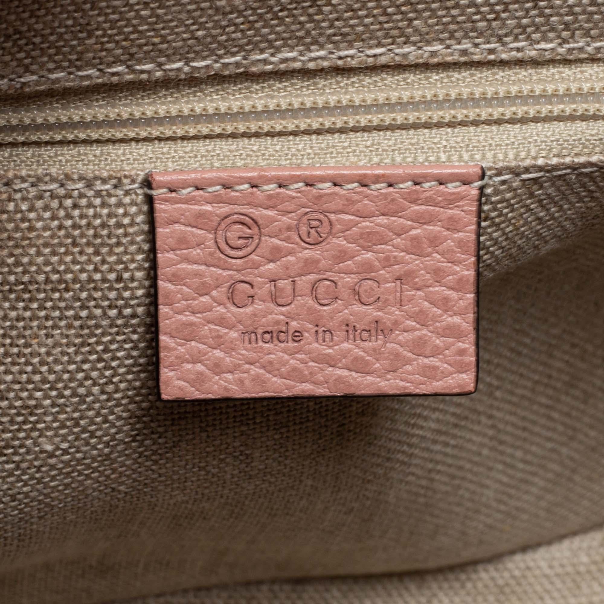Gucci Dusty Pink Leather Dollar Interlocking G Top Handle Bag 5
