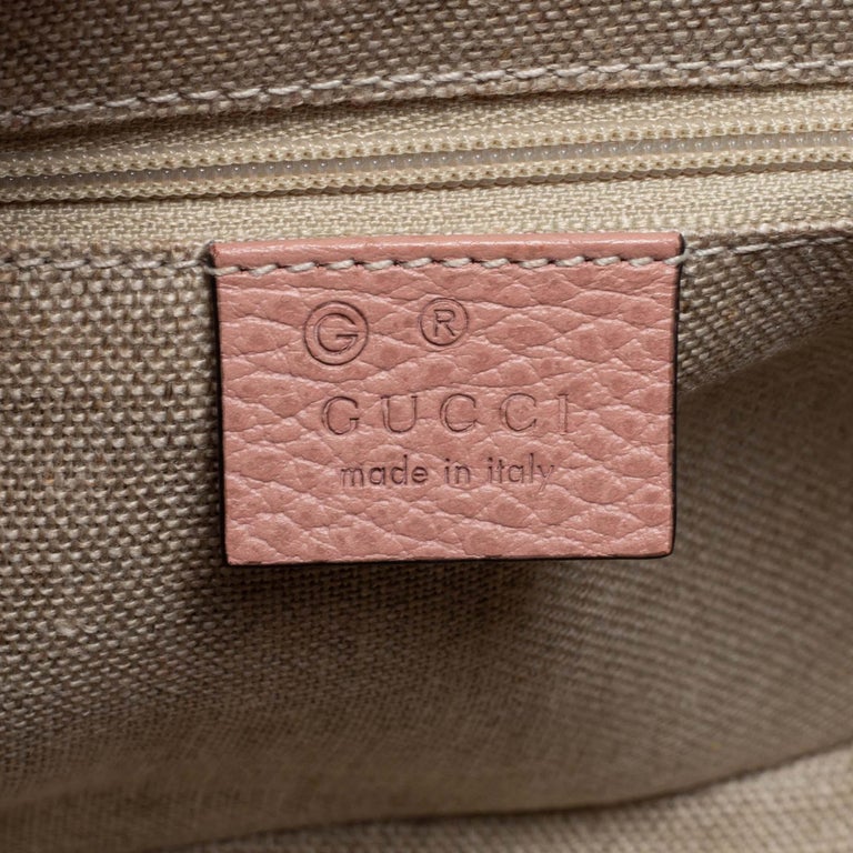 Gucci Dusty Pink Leather Dollar Interlocking G Top Handle Bag For Sale at  1stDibs