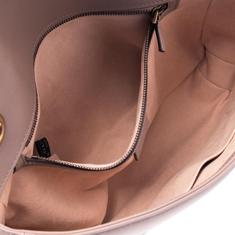 Women's Gucci Dusty Pink Matelasse Leather Medium GG Marmont Shoulder Bag