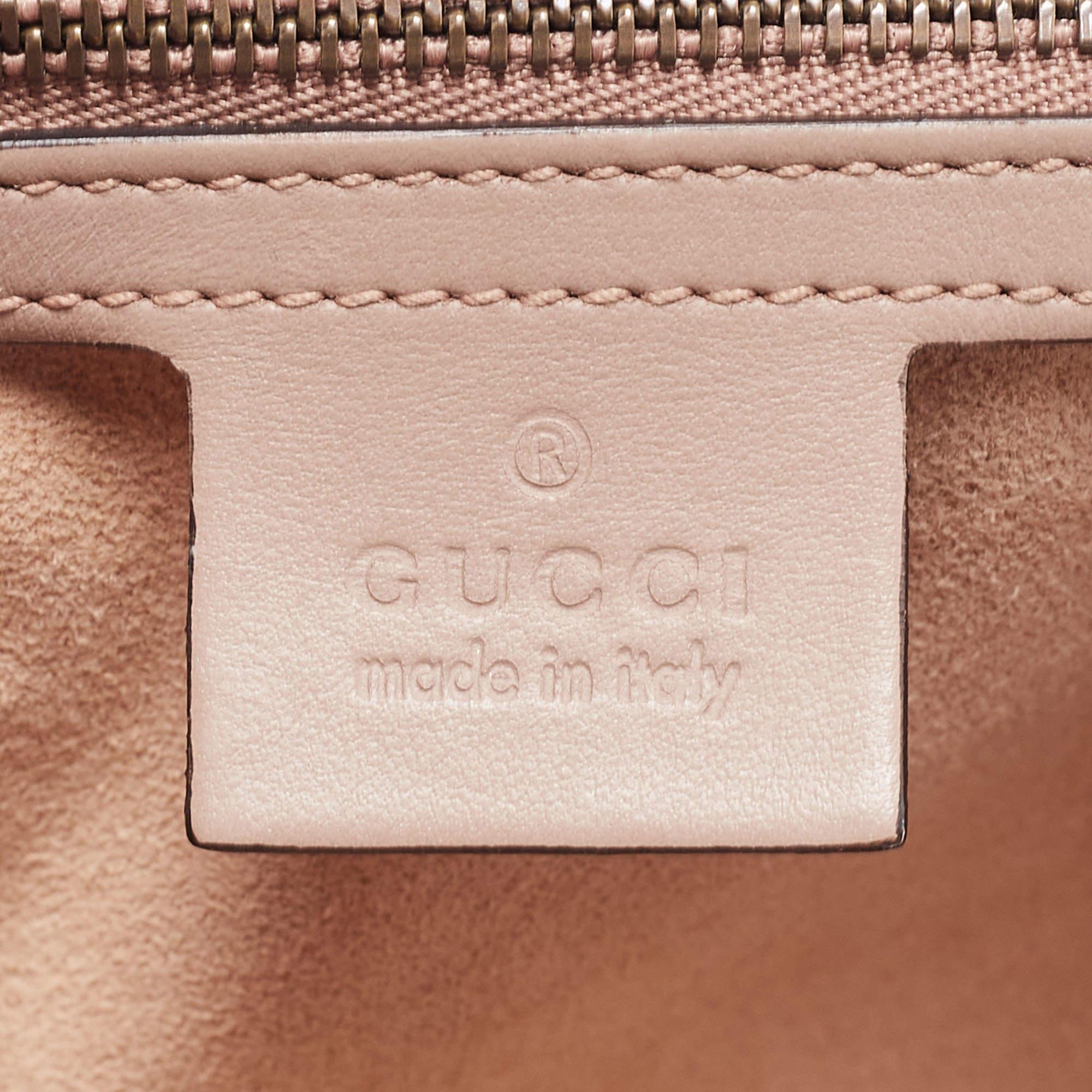 Gucci Dusty Pink Matelassé Leather Small GG Marmont Shoulder Bag 5