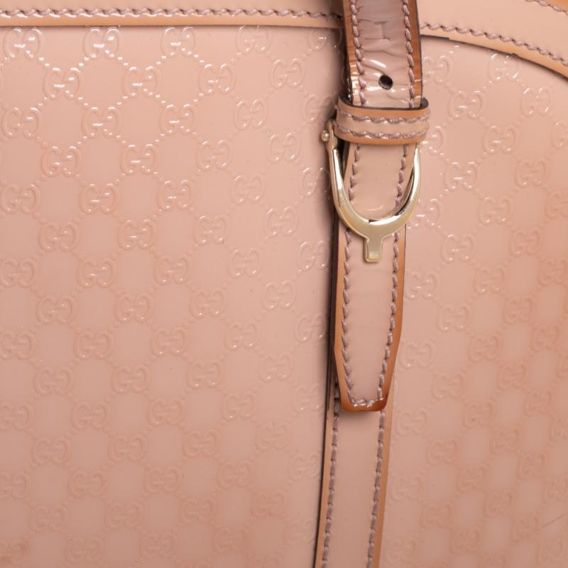 Gucci Dusty Pink Microguccissima Patent Leather Nice Dome Satchel 1