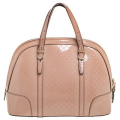 Gucci Dusty Pink Microguccissima Patent Leather Nice Dome Satchel