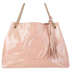 GUCCI dusty rose patent leather SOHO Tote Shoulder Bag