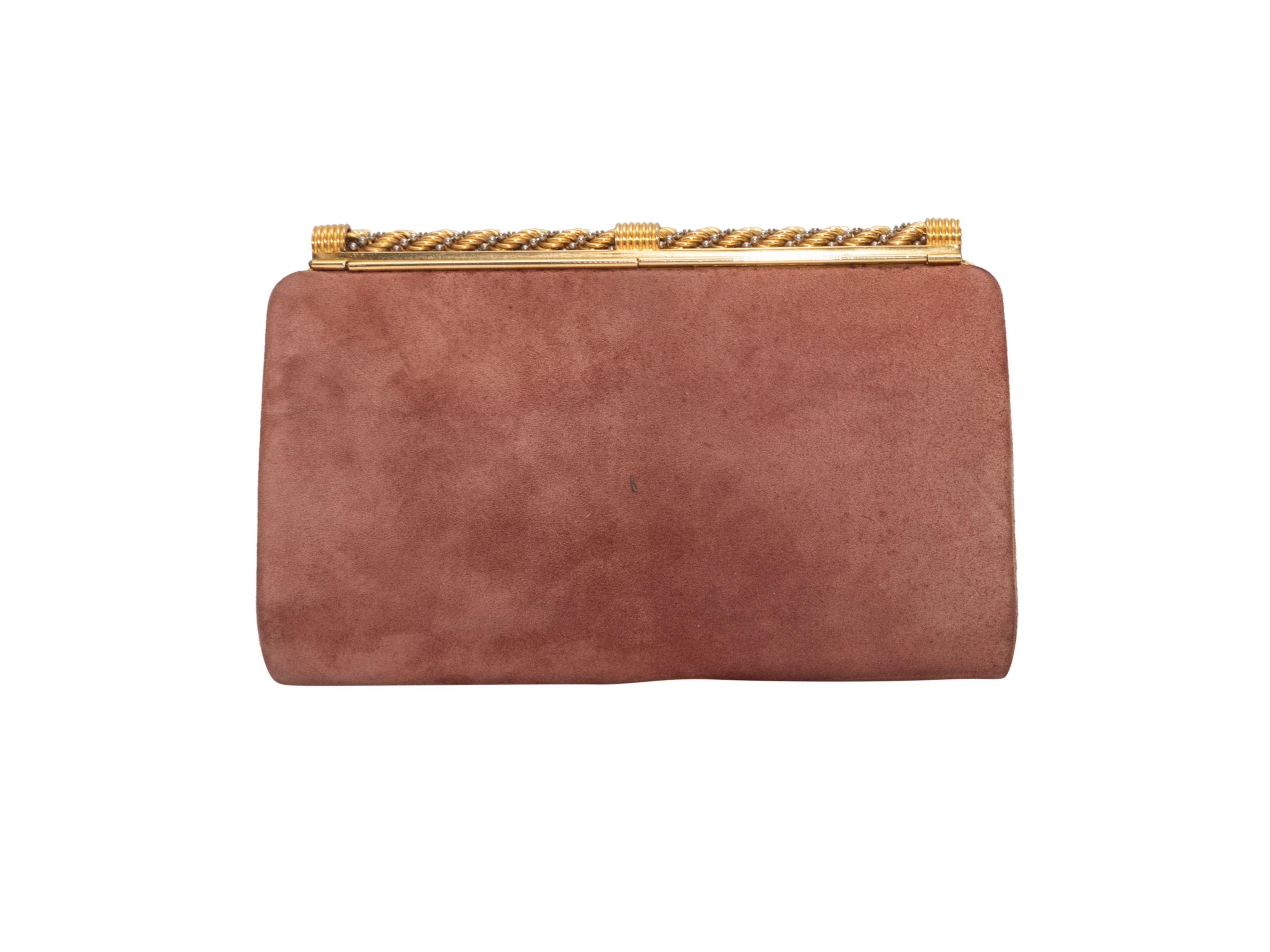 Gucci Dusty Rose Suede Clutch 1