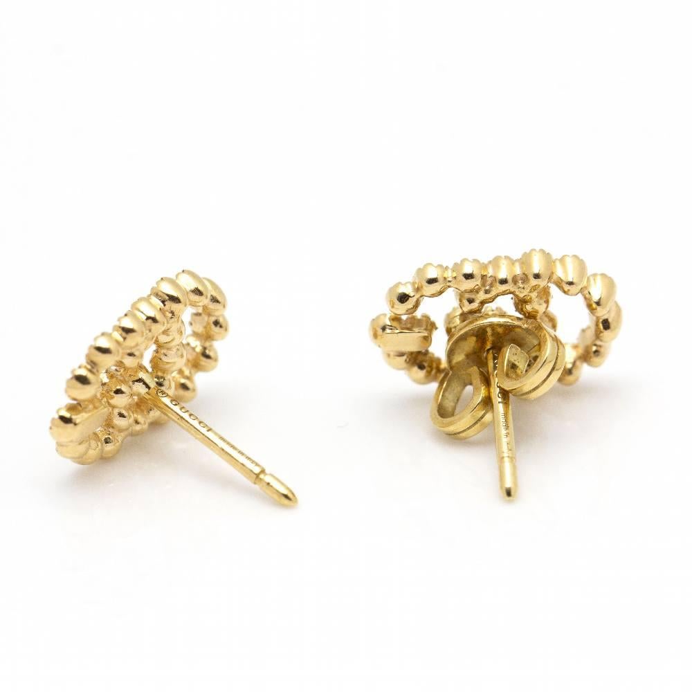 Women's GUCCI Earrings in Gold with Sapphires For Sale