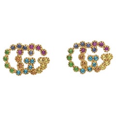 GUCCI, boucles d'oreilles en or et saphirs