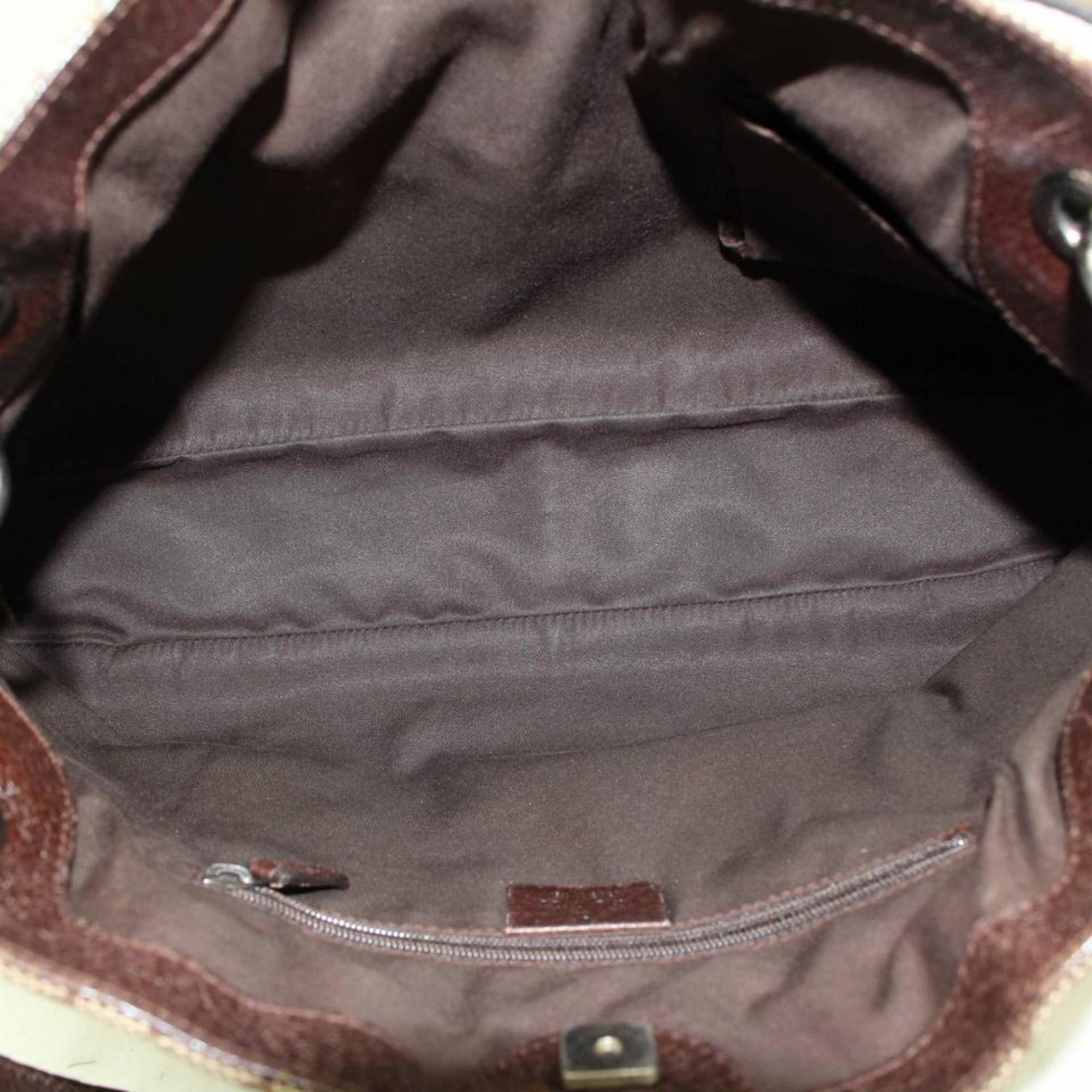 Gucci Eclipse Monogram 868460 Brown Canvas Shoulder Bag In Good Condition For Sale In Forest Hills, NY