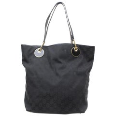 Gucci Eclipse Monogram Signature Shopper 869213 Black Canvas Tote