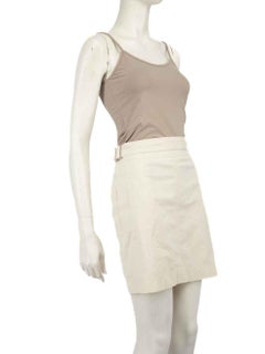 Gucci Ecru Belted Mini Skirt Size L