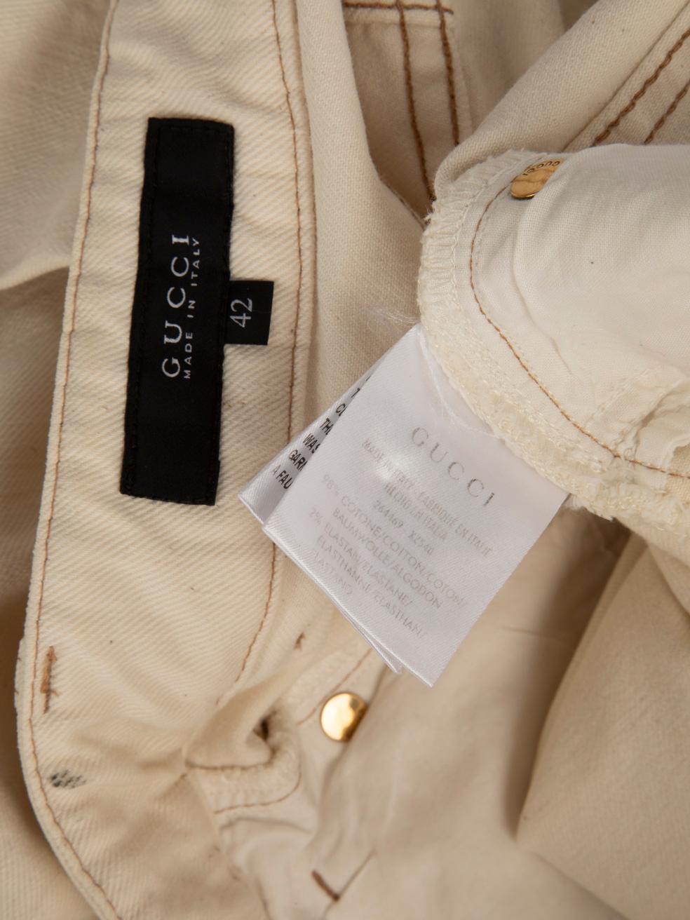 Leggings con cintura trenzada Gucci Denim Crudo Talla M en venta 1