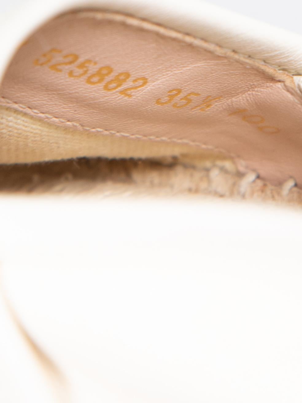 Gucci Ecru Logo Print Espadrilles Size IT 35.5 For Sale 1